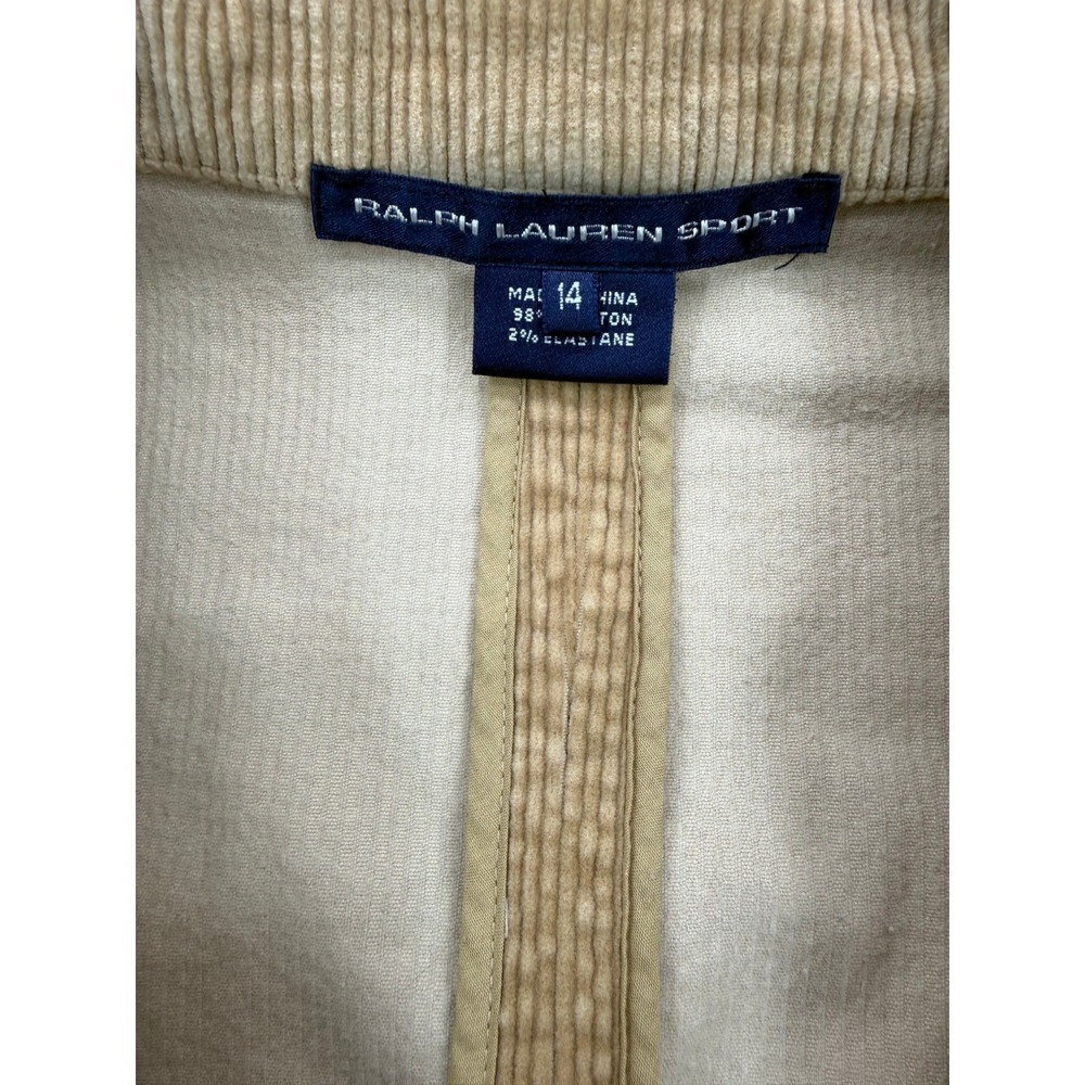 Vtg Ralph Lauren Sport Corduroy Blazer Tan Jacket 14 - Picture 5 of 10